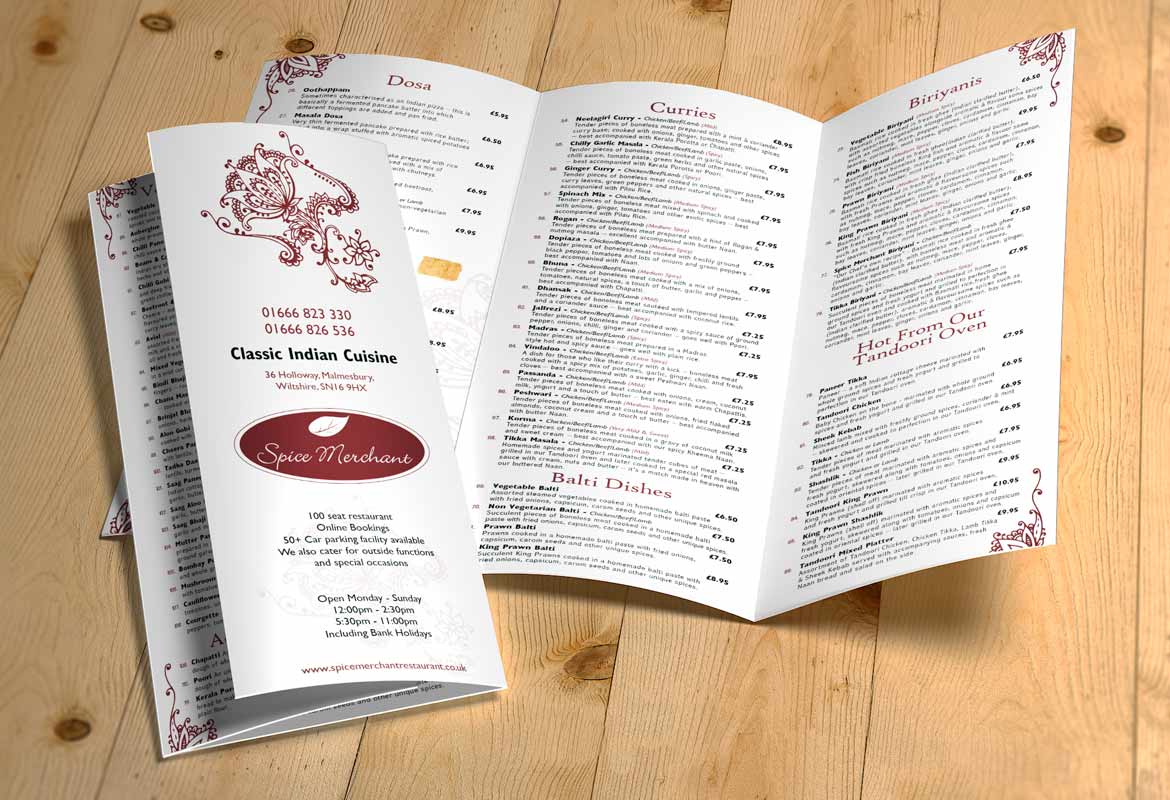 Spice Merchant Malmesbury Menu